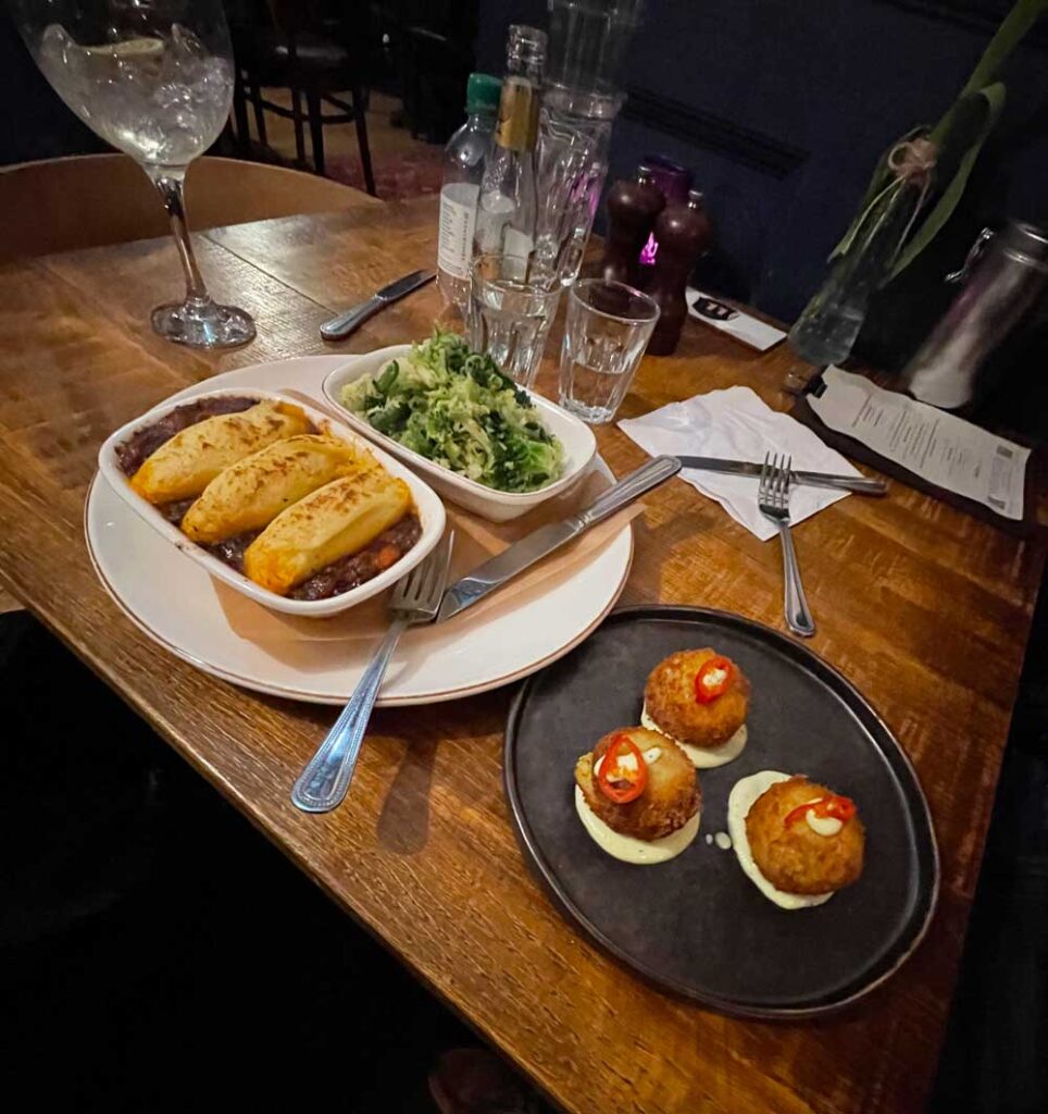 Shepards Pie and Crab Cakes